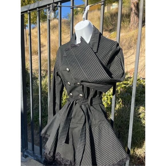 Criminal Damage Admiral Coat Petticoat Pirate Pinstripe Dress - Picture 6 of 10